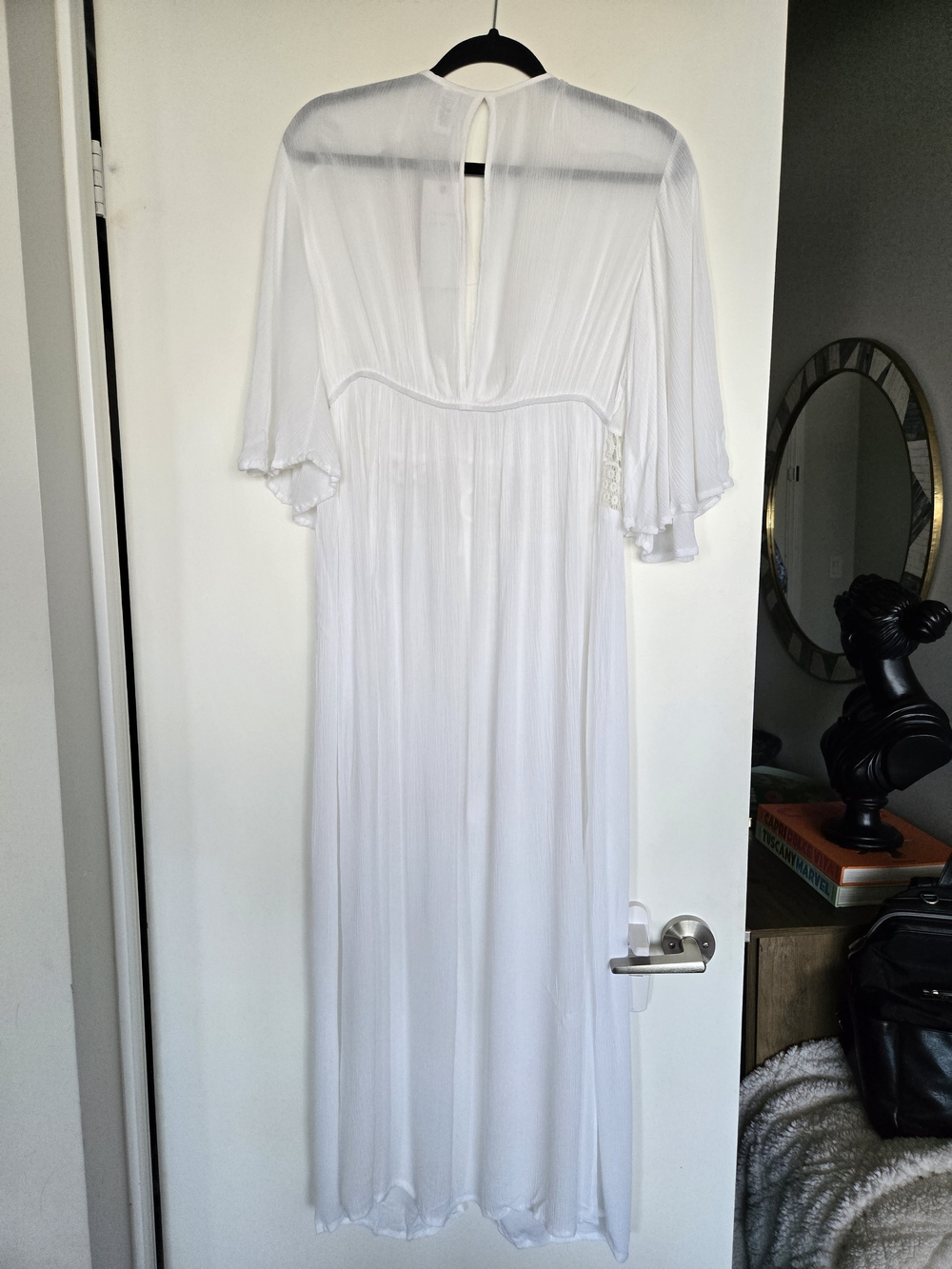 White Crochet-Trim Maxu Dress Beach Cover-Up - Picture 4 of 8